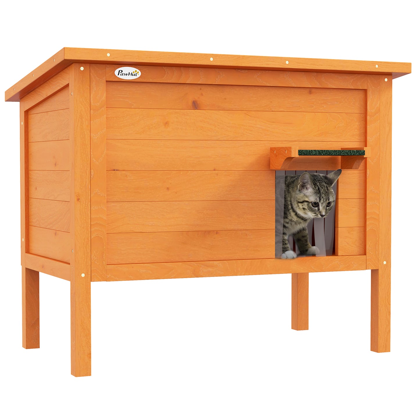 PawHut Outdoor Feral Cat House Insulated w/ Openable Roof