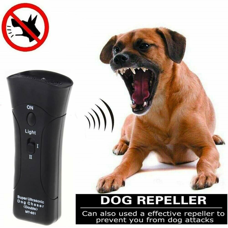 Ultrasonic Anti Dog Barking Device Pet Trainer LED Light Gentle Chaser Style LOT