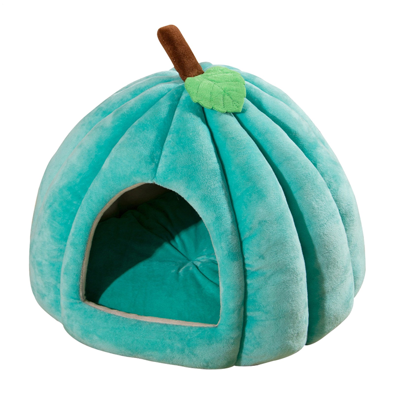 Pumpkin Cat Bed Cute Halloween Cat House Warm Pet Cave Semi-Enclosed Sleeping