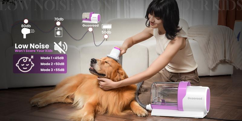 【Geoorood】Dog Grooming Vacuum Kit, Pet Grooming Vacuum with Clipper Nail Grinder, 2.5L Dust Cup Dog deshedding Vacuum Brush with 4-6 Pet Grooming Tools for Shedding Pet Hair, Home Cleaning ##TikTokShopBacktoSchool