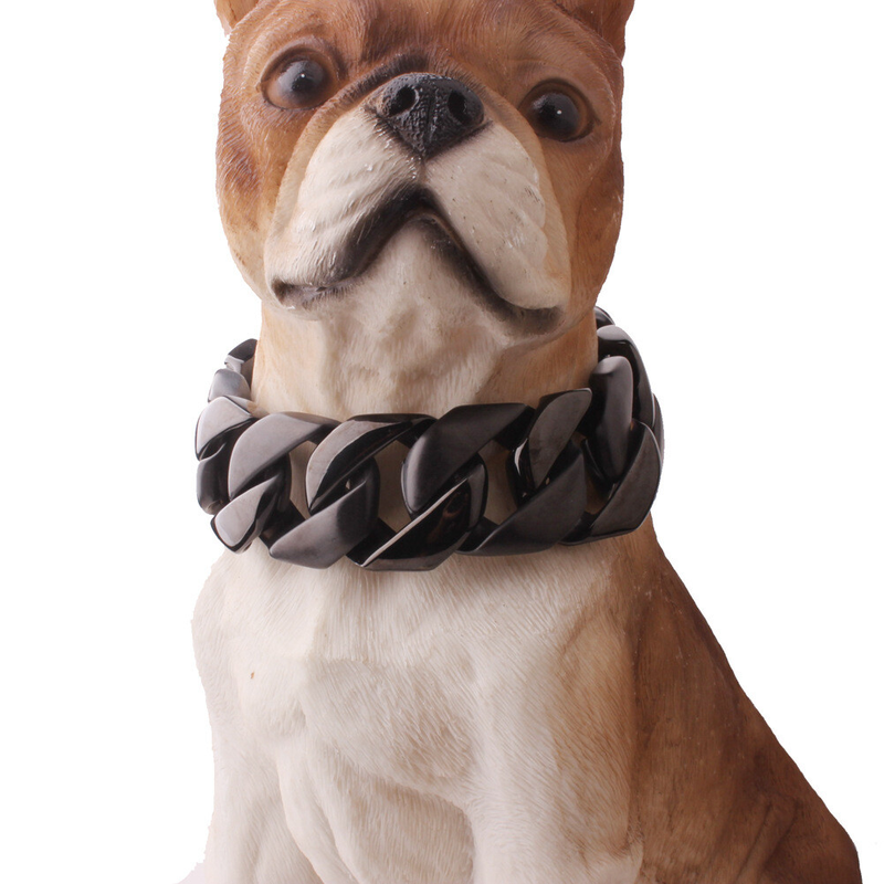 32mm Large Dog Pet P Choke Cuban Chain Solid Stainless Steel Pet Training Collar
