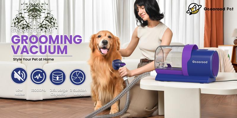 【Geoorood】Dog Grooming Vacuum Kit, Pet Grooming Vacuum with Clipper Nail Grinder, 2.5L Dust Cup Dog deshedding Vacuum Brush with 4-6 Pet Grooming Tools for Shedding Pet Hair, Home Cleaning ##TikTokShopBacktoSchool