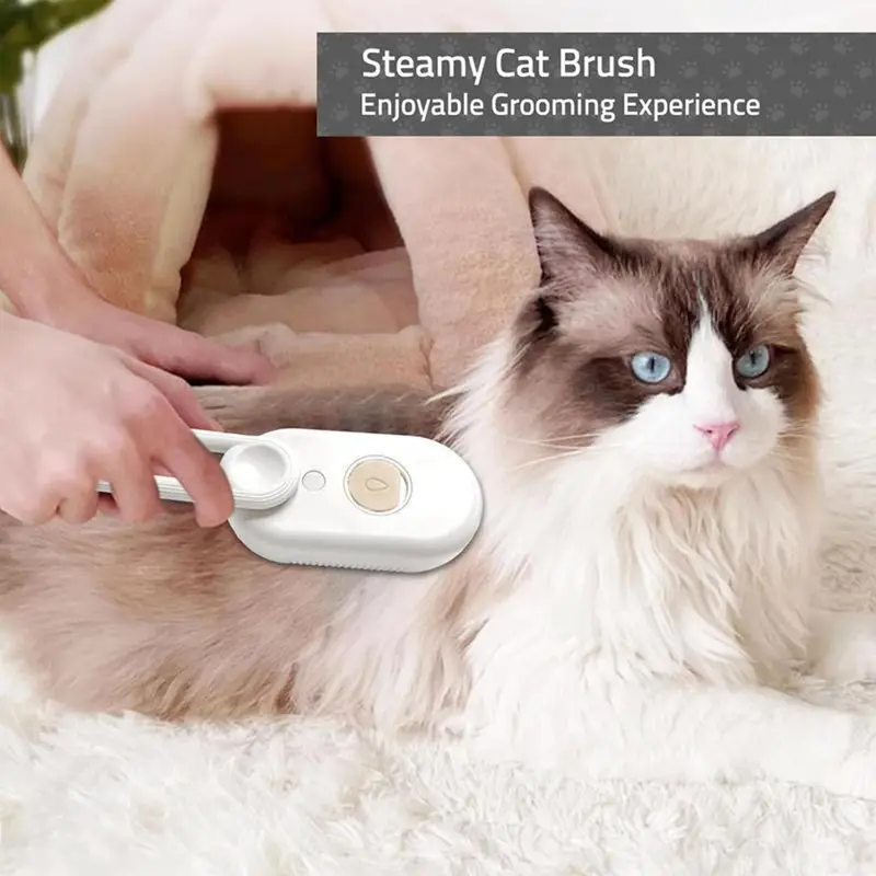 Cat & Dog Steam Brush 3-in-1 | Pet Hair Remover, Cleaner & Massager for All Pets