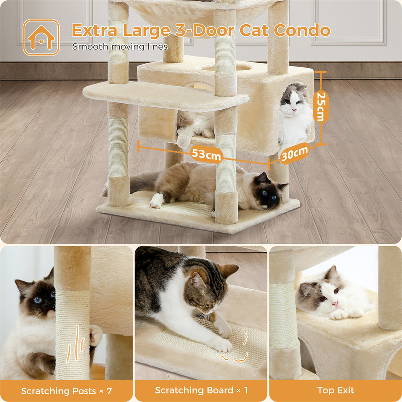 PAWZ Road Cat Tree Tower Condo Scratching Post Scratcher House for Large Cats