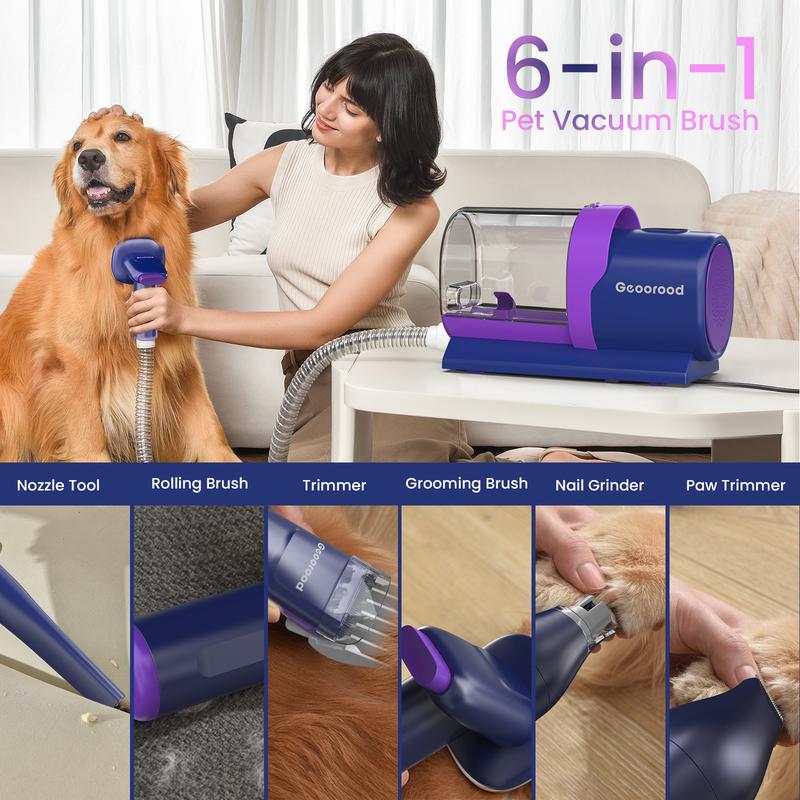 【Geoorood】Dog Grooming Vacuum Kit, Pet Grooming Vacuum with Clipper Nail Grinder, 2.5L Dust Cup Dog deshedding Vacuum Brush with 4-6 Pet Grooming Tools for Shedding Pet Hair, Home Cleaning ##TikTokShopBacktoSchool