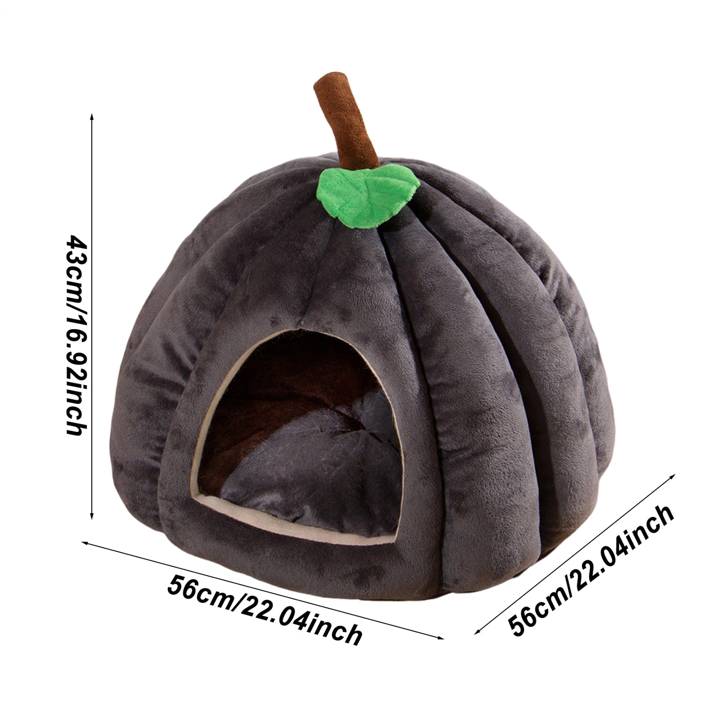 Pumpkin Cat Bed Cute Halloween Cat House Warm Pet Cave Semi-Enclosed Sleeping