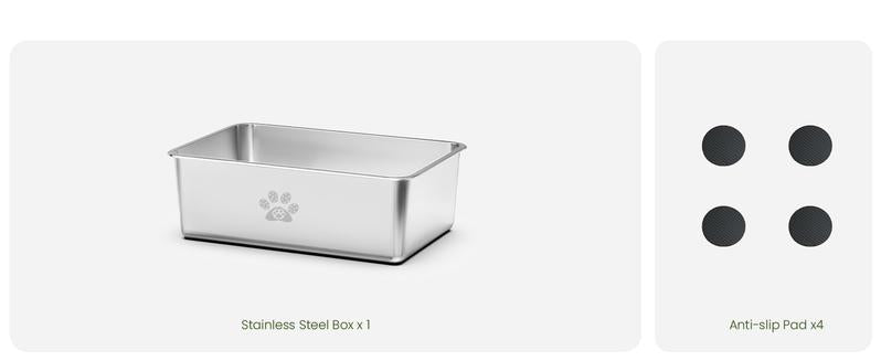 PTLOM Stainless Steel Cat Litter Box High Side, No Lid Large Space, Splash-proof Non-stick Cat Pet Supplies Paws TikTokShopSummerTurnup