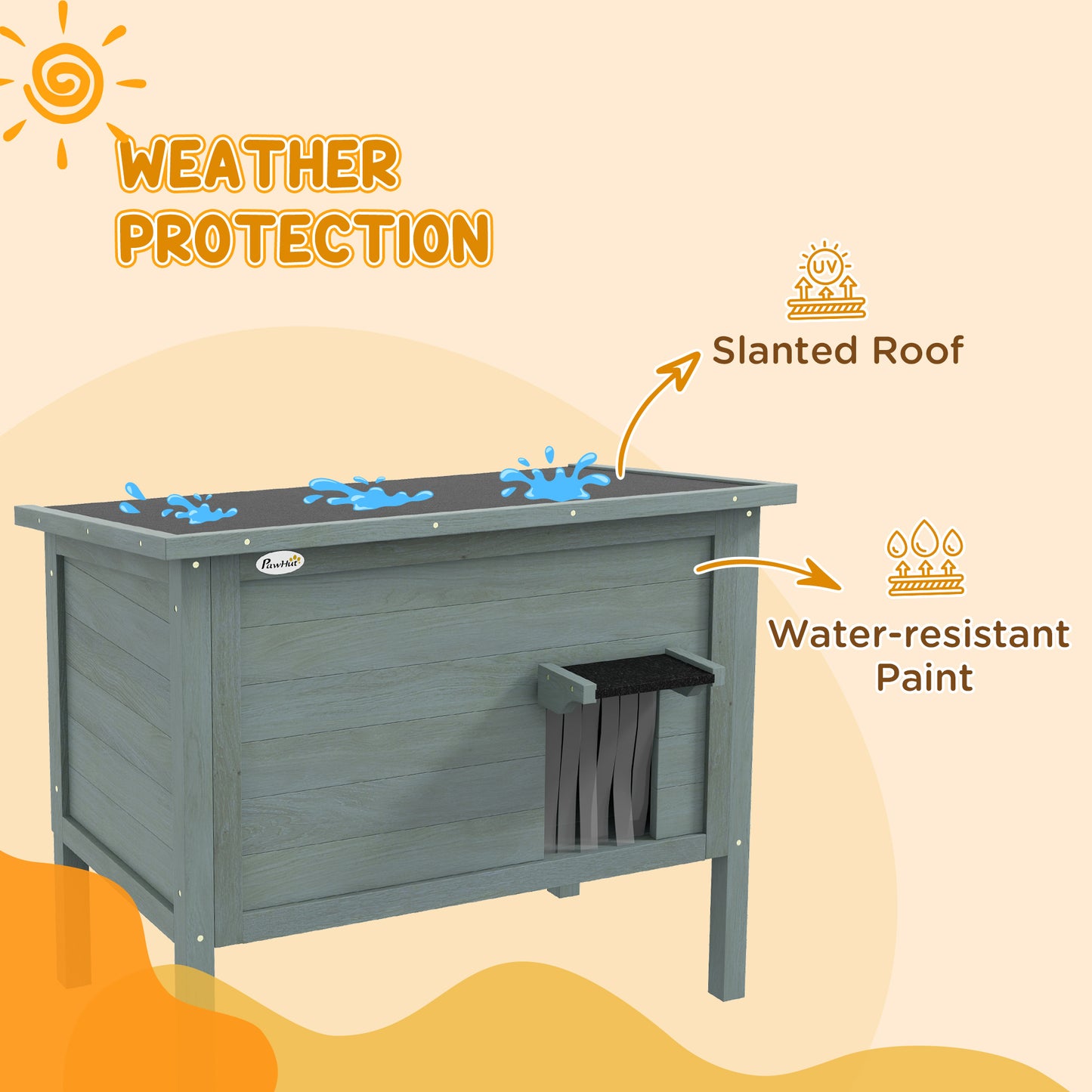 PawHut Outdoor Feral Cat House Insulated w/ Openable Roof