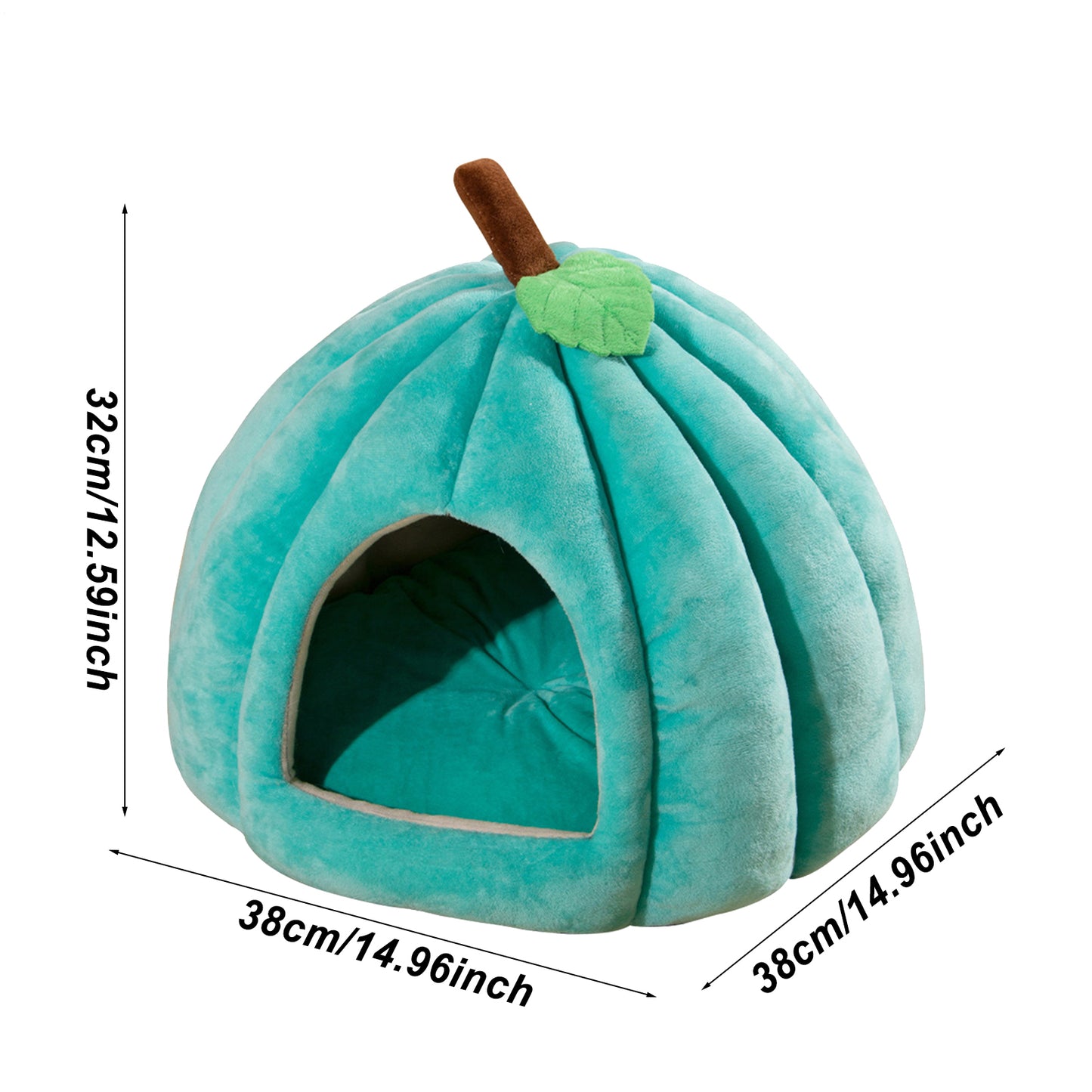 Pumpkin Cat Bed Cute Halloween Cat House Warm Pet Cave Semi-Enclosed Sleeping