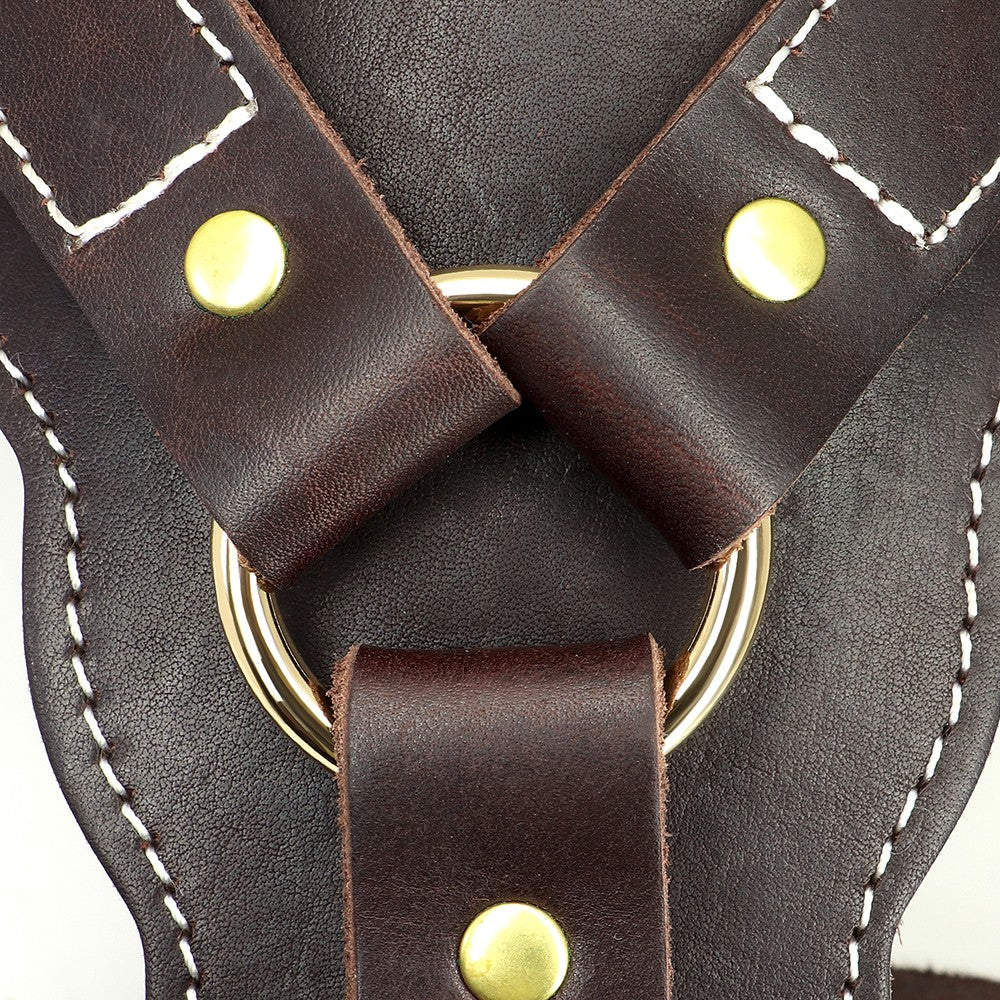 Strong Genuine Leather Dog Harness Adjustable for Large Breeds Pitbull Mastiff