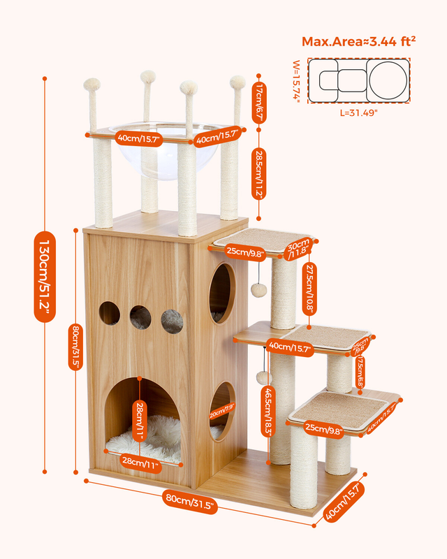 PAWZ Road Cat Tree Tower Condo Scratching Post Scratcher House for Large Cats