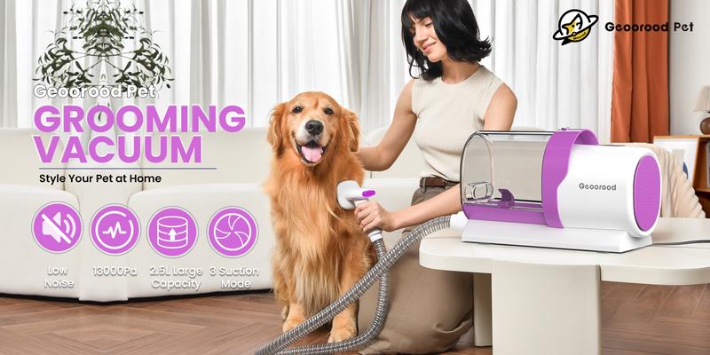 【Geoorood】Dog Grooming Vacuum Kit, Pet Grooming Vacuum with Clipper Nail Grinder, 2.5L Dust Cup Dog deshedding Vacuum Brush with 4-6 Pet Grooming Tools for Shedding Pet Hair, Home Cleaning ##TikTokShopBacktoSchool
