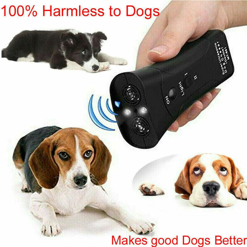 Ultrasonic Anti Dog Barking Device Pet Trainer LED Light Gentle Chaser Style LOT