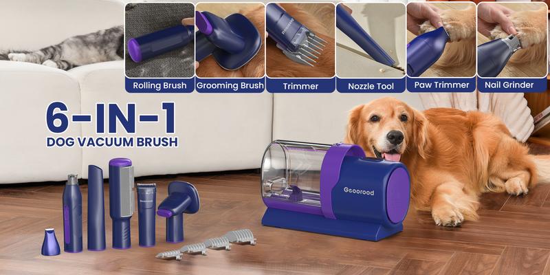 【Geoorood】Dog Grooming Vacuum Kit, Pet Grooming Vacuum with Clipper Nail Grinder, 2.5L Dust Cup Dog deshedding Vacuum Brush with 4-6 Pet Grooming Tools for Shedding Pet Hair, Home Cleaning ##TikTokShopBacktoSchool