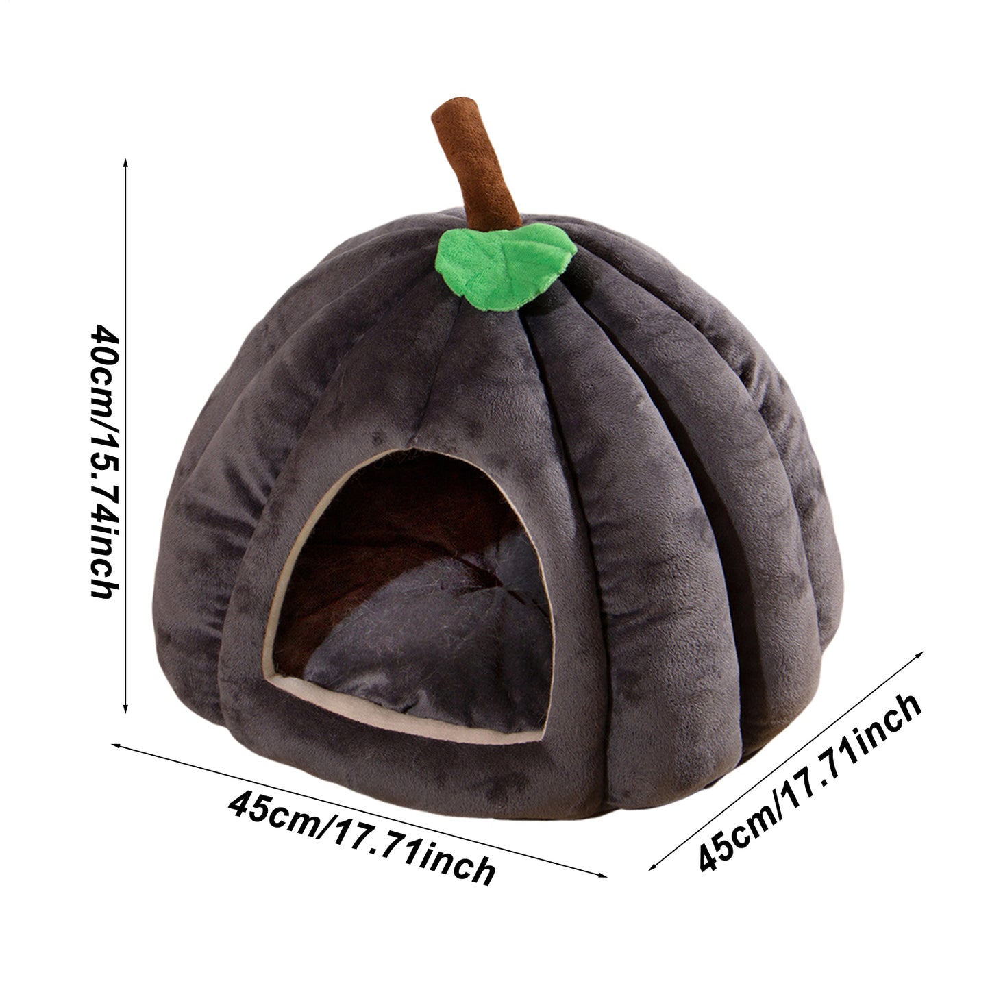 Pumpkin Cat Bed Cute Halloween Cat House Warm Pet Cave Semi-Enclosed Sleeping