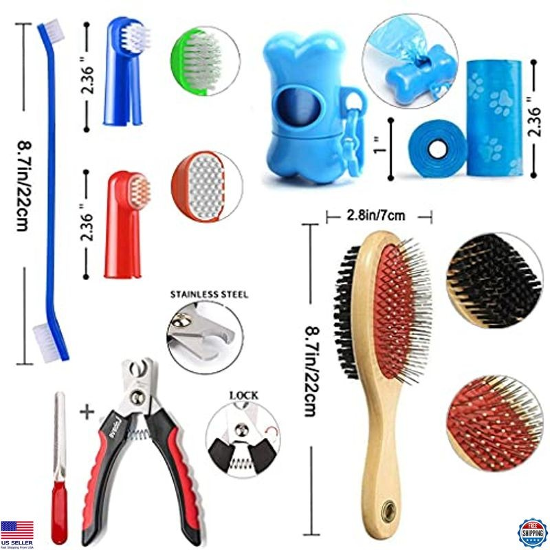 39-Piece Puppy Starter Kit - Leash, Toys, Bowl, Brushes & More Essentials