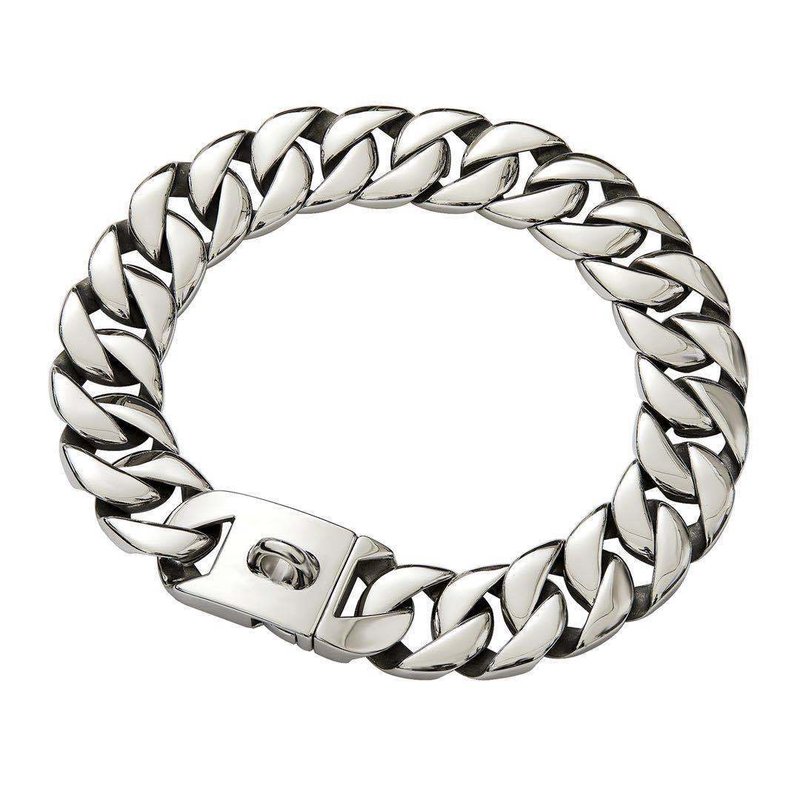 32mm Large Dog Pet P Choke Cuban Chain Solid Stainless Steel Pet Training Collar