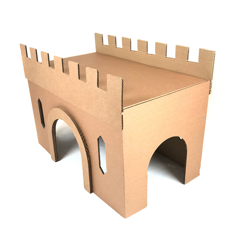 Corrugated Cat Toy Castle Cat Kitten Training Scratcher Bed Hide Out Climbing