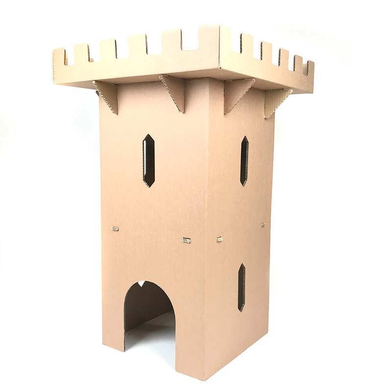 Corrugated Cat Toy Castle Cat Kitten Training Scratcher Bed Hide Out Climbing