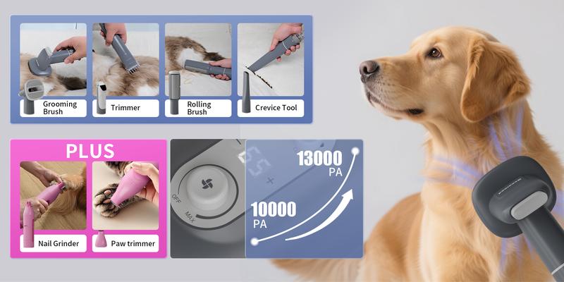 【Geoorood】Dog Grooming Vacuum Kit, Pet Grooming Vacuum with Clipper Nail Grinder, 2.5L Dust Cup Dog deshedding Vacuum Brush with 4-6 Pet Grooming Tools for Shedding Pet Hair, Home Cleaning ##TikTokShopBacktoSchool