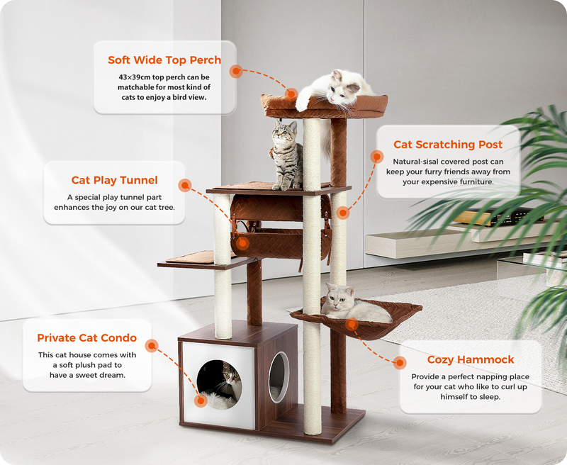 PAWZ Road Cat Tree Tower Condo Scratching Post Scratcher House for Large Cats