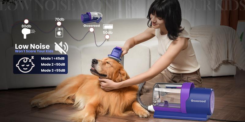 【Geoorood】Dog Grooming Vacuum Kit, Pet Grooming Vacuum with Clipper Nail Grinder, 2.5L Dust Cup Dog deshedding Vacuum Brush with 4-6 Pet Grooming Tools for Shedding Pet Hair, Home Cleaning ##TikTokShopBacktoSchool