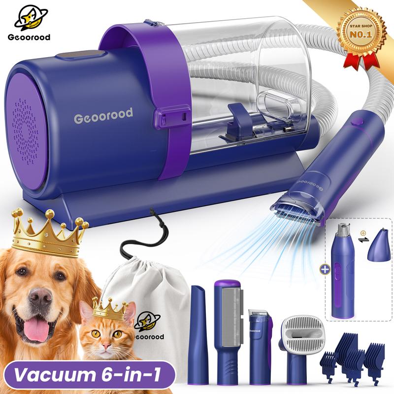 【Geoorood】Dog Grooming Vacuum Kit, Pet Grooming Vacuum with Clipper Nail Grinder, 2.5L Dust Cup Dog deshedding Vacuum Brush with 4-6 Pet Grooming Tools for Shedding Pet Hair, Home Cleaning ##TikTokShopBacktoSchool