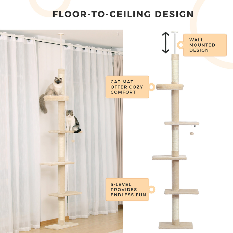 PAWZ Road Cat Tree Tower Condo Scratching Post Scratcher House for Large Cats