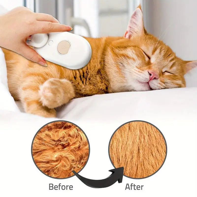 Cat & Dog Steam Brush 3-in-1 | Pet Hair Remover, Cleaner & Massager for All Pets