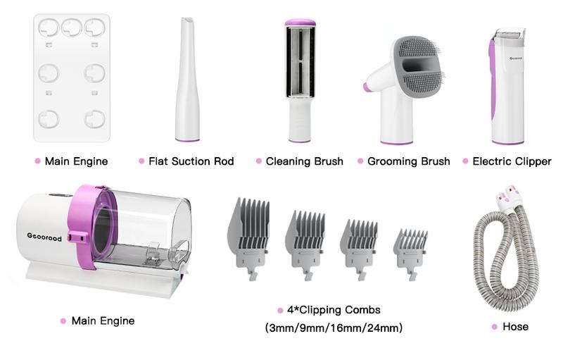 【Geoorood】Dog Grooming Vacuum Kit, Pet Grooming Vacuum with Clipper Nail Grinder, 2.5L Dust Cup Dog deshedding Vacuum Brush with 4-6 Pet Grooming Tools for Shedding Pet Hair, Home Cleaning ##TikTokShopBacktoSchool