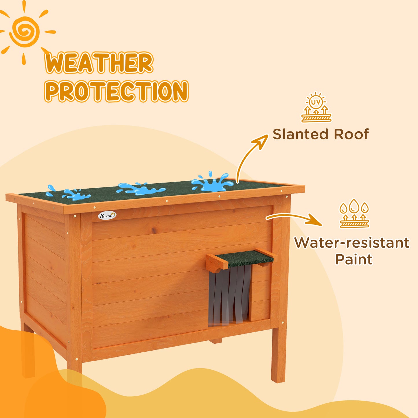 PawHut Outdoor Feral Cat House Insulated w/ Openable Roof