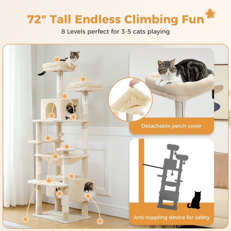 PAWZ Road Cat Tree Tower Condo Scratching Post Scratcher House for Large Cats