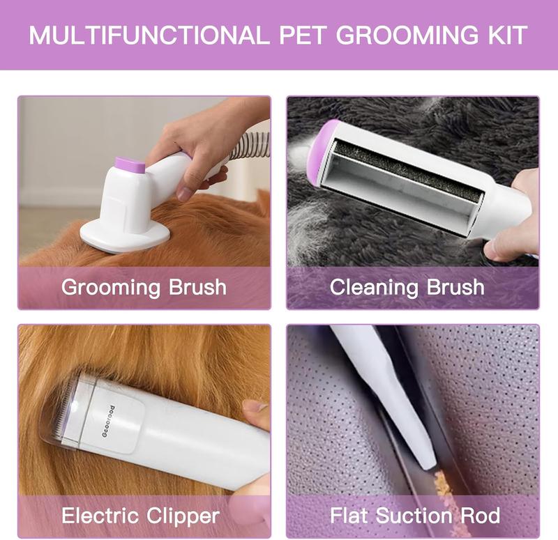【Geoorood】Dog Grooming Vacuum Kit, Pet Grooming Vacuum with Clipper Nail Grinder, 2.5L Dust Cup Dog deshedding Vacuum Brush with 4-6 Pet Grooming Tools for Shedding Pet Hair, Home Cleaning ##TikTokShopBacktoSchool