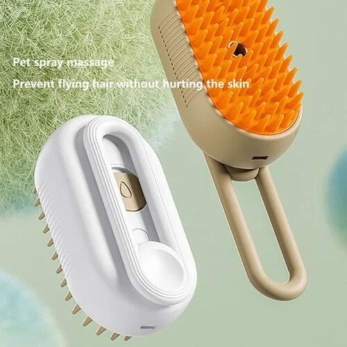 Cat & Dog Steam Brush 3-in-1 | Pet Hair Remover, Cleaner & Massager for All Pets
