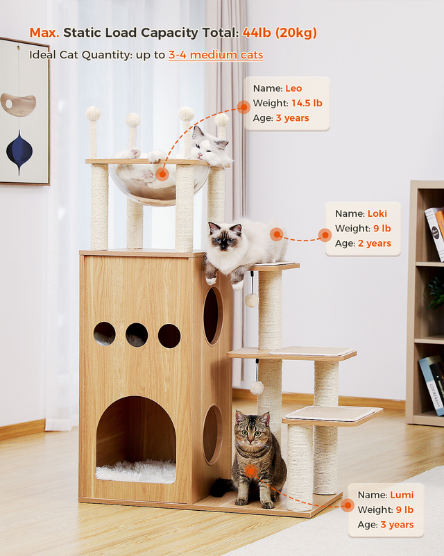 PAWZ Road Cat Tree Tower Condo Scratching Post Scratcher House for Large Cats