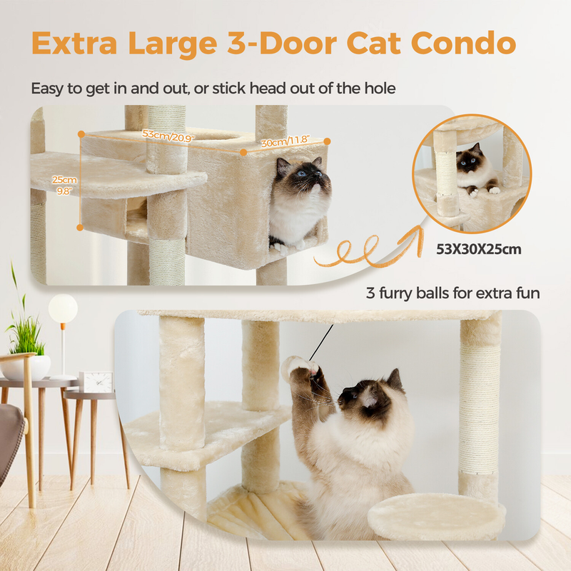 PAWZ Road Cat Tree Tower Condo Scratching Post Scratcher House for Large Cats