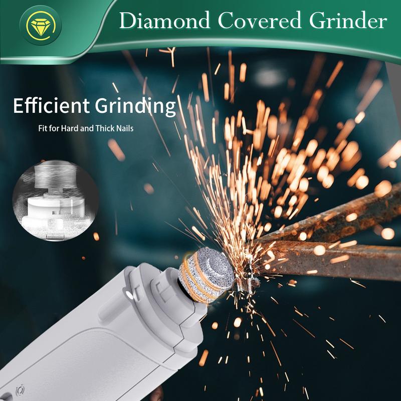 2-in-1 pet nail polisher, dog nail clipper trimmer, ultra quiet electric nail set, rechargeable, suitable for trimming toes and claws of dogs and cats of all sizes
