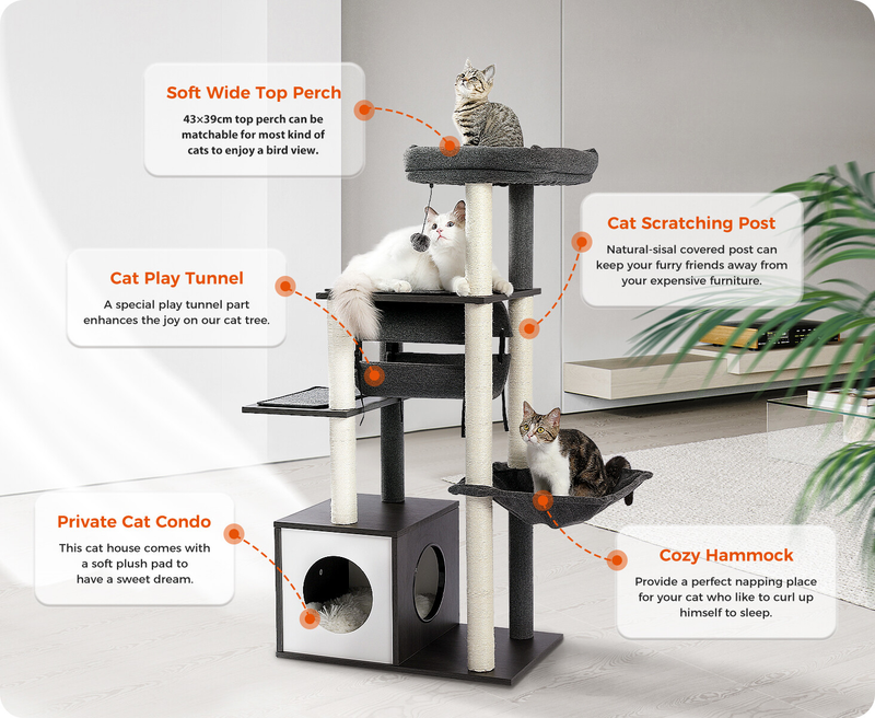 PAWZ Road Cat Tree Tower Condo Scratching Post Scratcher House for Large Cats