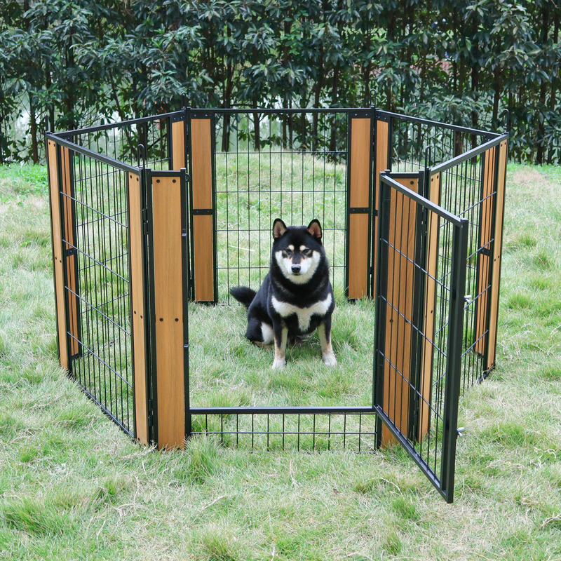 Dog Exercise Playpen Expandable Dog Cage Heavy Duty Foldable Dog Fence Pet Pen