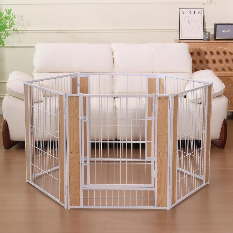 Dog Exercise Playpen Expandable Dog Cage Heavy Duty Foldable Dog Fence Pet Pen