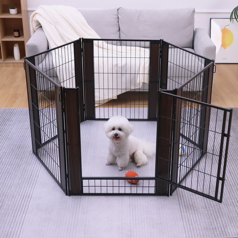 Dog Exercise Playpen Expandable Dog Cage Heavy Duty Foldable Dog Fence Pet Pen