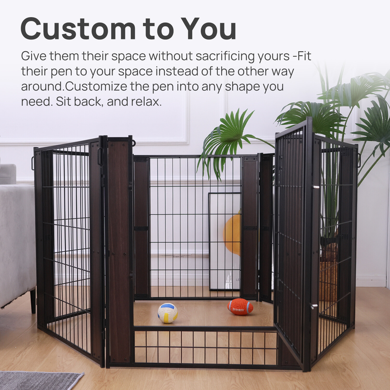 Dog Exercise Playpen Expandable Dog Cage Heavy Duty Foldable Dog Fence Pet Pen