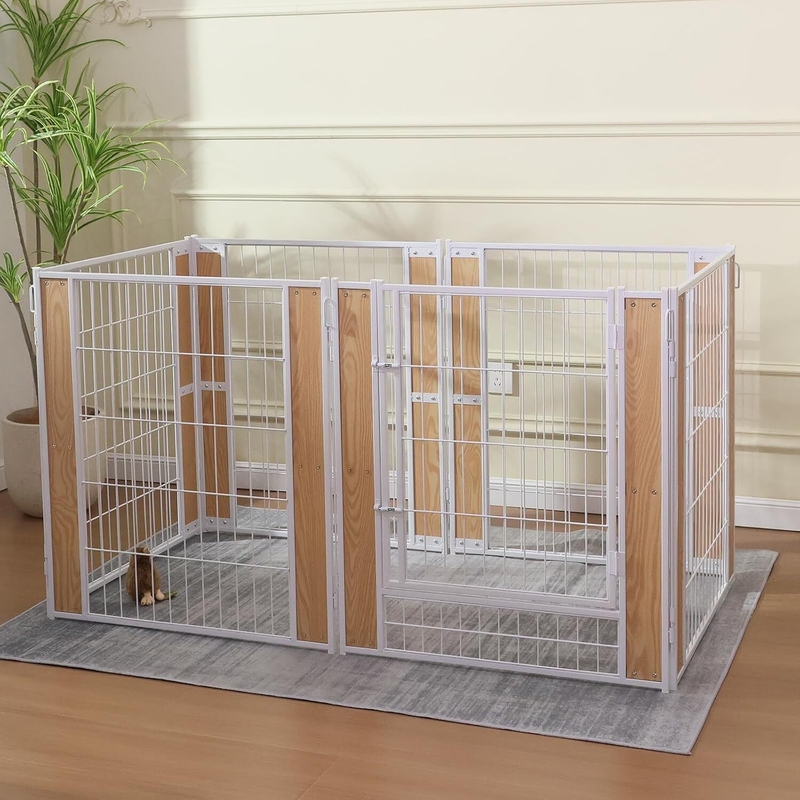 Dog Exercise Playpen Expandable Dog Cage Heavy Duty Foldable Dog Fence Pet Pen