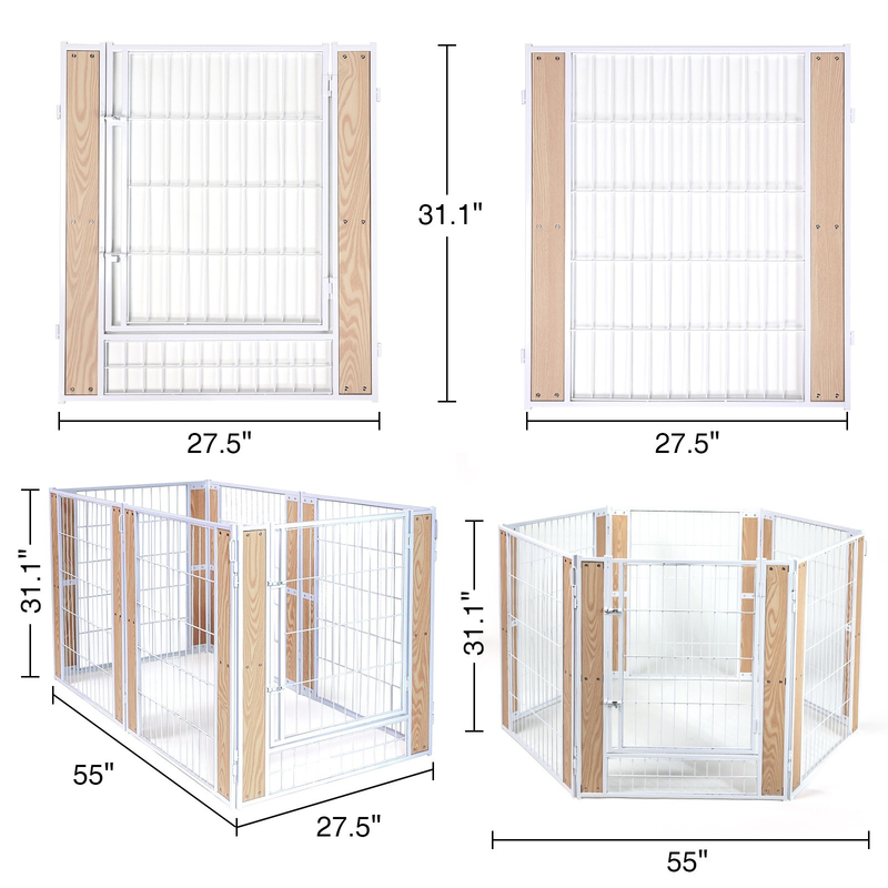 Dog Exercise Playpen Expandable Dog Cage Heavy Duty Foldable Dog Fence Pet Pen