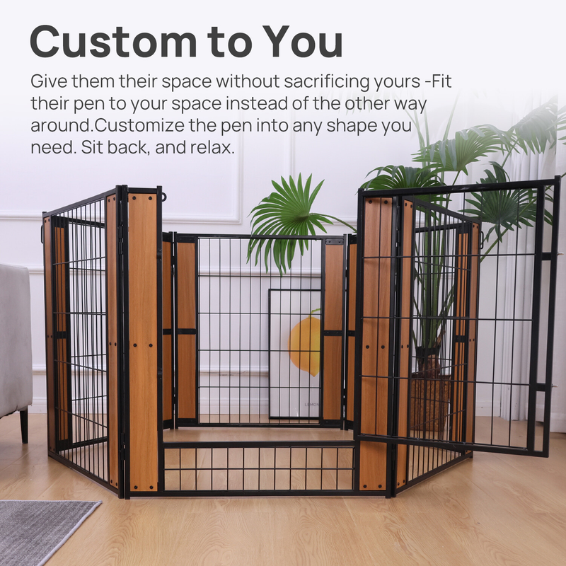 Dog Exercise Playpen Expandable Dog Cage Heavy Duty Foldable Dog Fence Pet Pen