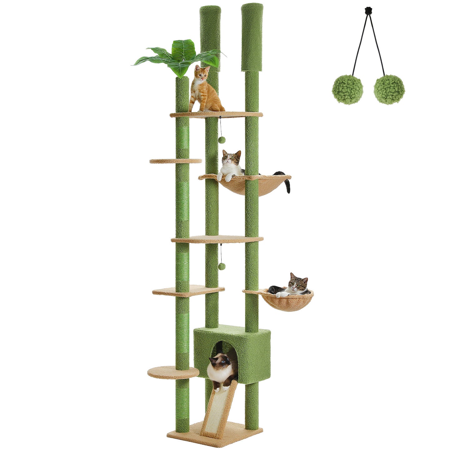 PAWZ Road Cactus Floor to Ceiling Cat Tree Tower Cat Scratching Post Scratcher
