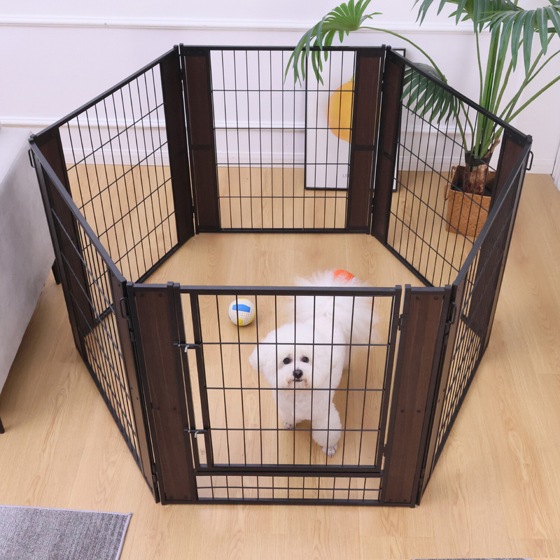 Dog Exercise Playpen Expandable Dog Cage Heavy Duty Foldable Dog Fence Pet Pen
