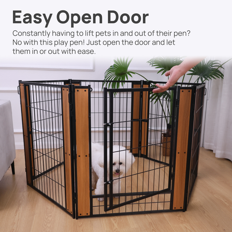 Dog Exercise Playpen Expandable Dog Cage Heavy Duty Foldable Dog Fence Pet Pen