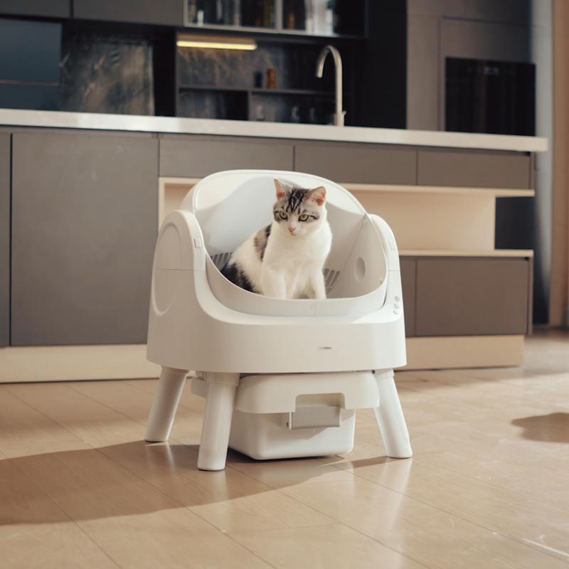 PetPivot Autoscooper 11 Open-Top Self-Cleaning Cat Litter Box，Odor-Free Waste Disposal includes Trash Bags