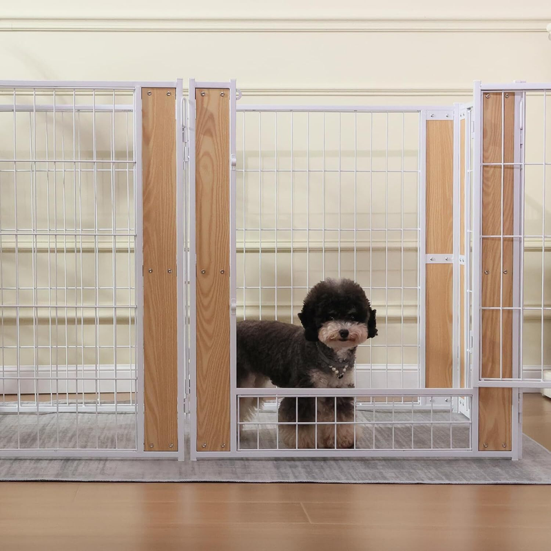 Dog Exercise Playpen Expandable Dog Cage Heavy Duty Foldable Dog Fence Pet Pen